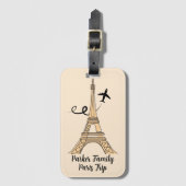  Paris Trip Chique Eiffeltoren Bagagelabel (Voorkant (verticaal))