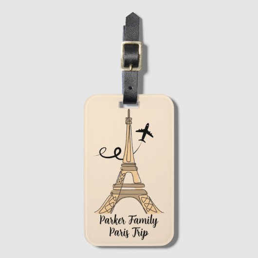 Paris Trip Chique Eiffeltoren Bagagelabel (Voorkant (verticaal))