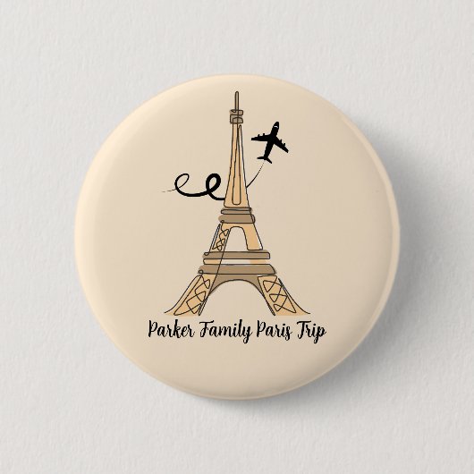 Paris Trip Chique Eiffeltoren Ronde Button 5,7 Cm (Voorkant)