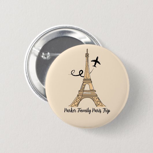  Paris Trip Chique Eiffeltoren Ronde Button 5,7 Cm (Voorkant /achterkant)