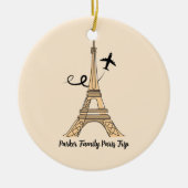  Paris Trip Eiffeltoren Kerst Keramisch Ornament (Voorkant)