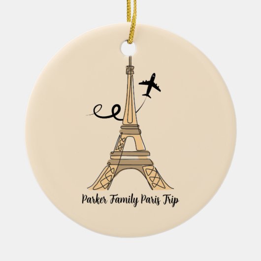  Paris Trip Eiffeltoren Kerst Keramisch Ornament (Voorkant)