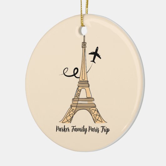  Paris Trip Eiffeltoren Kerst Keramisch Ornament (Links)