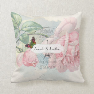 Paris Trouw Vintage Shabby-Chic Roze Roos Maatwerk Kussen