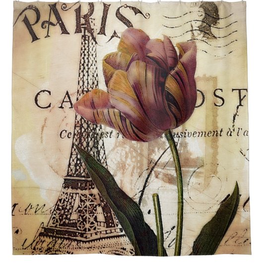 Paris Tulp Douchegordijn (Voorkant)