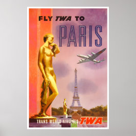 Paris TWA Poster Frankrijk Reizen Kunst Franse Pri