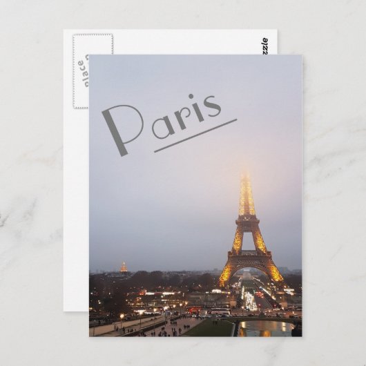 Paris Twilight Briefkaart (Voorkant / Achterkant)