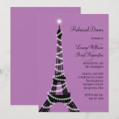 Paris Twinkles Rehearsal Dinner Invitation Kaart (Voorkant / Achterkant)