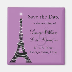 Paris Twinkles Save the Date Magnet