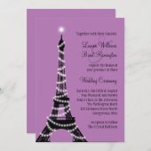 Paris Twinkles Wedding Invitation Kaart (Voorkant / Achterkant)