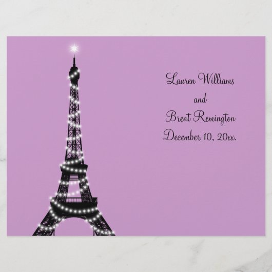 Paris Twinkles Wedding Programme (Voorkant)