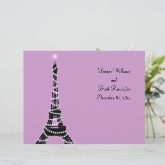 Paris Twinkles Wedding Programme (Staand voorkant)