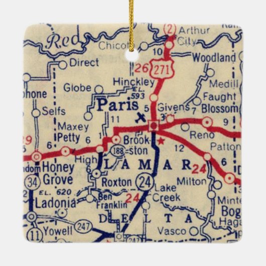 Paris TX 1941 Map Keramisch Ornament (Achterkant)