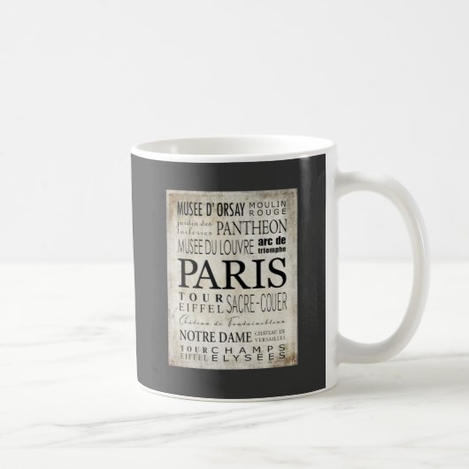 Paris Typografie - Subway Style Koffiemok (Rechts)