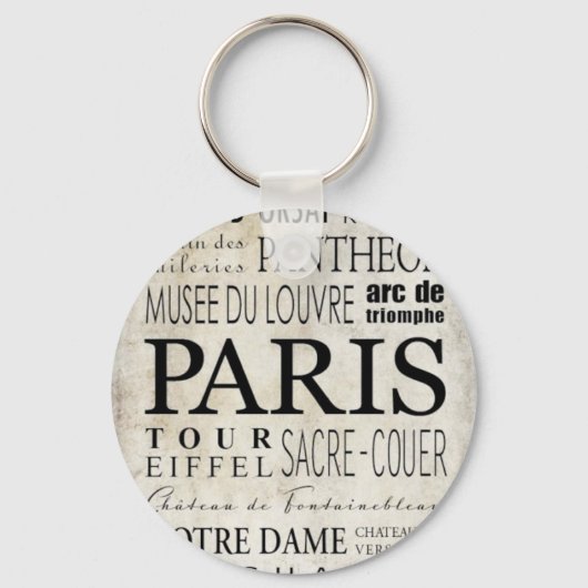 Paris Typografie - Subway Style Sleutelhanger (Voorkant)