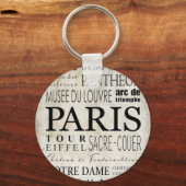Paris Typografie - Subway Style Sleutelhanger (Voorkant)