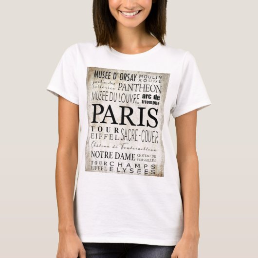 Paris Typografie - Subway Style T-shirt (Voorkant)
