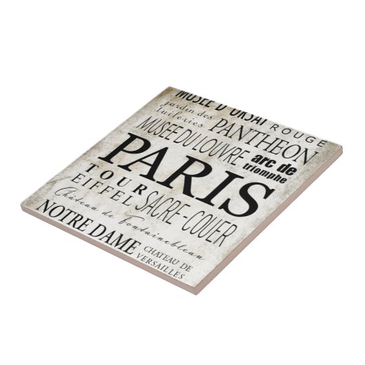 Paris Typografie - Subway Style Tegeltje (Zijkant)