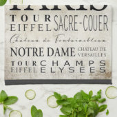 Paris Typografie - Subway Style Theedoek (Gevouwen)