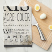 Paris Typografie - Subway Style Theedoek (Quarter Fold)