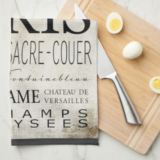 Paris Typografie - Subway Style Theedoek (Quarter Fold)