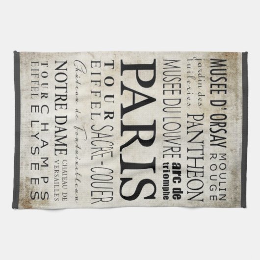 Paris Typografie - Subway Style Theedoek (Horizontaal)