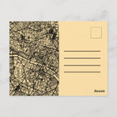Paris Typography Map Postcard Modern Travel Design Briefkaart (Achterkant)