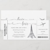 Paris Uitnodiging, Paris Bridal Shower Uitnodiging (Voorkant / Achterkant)