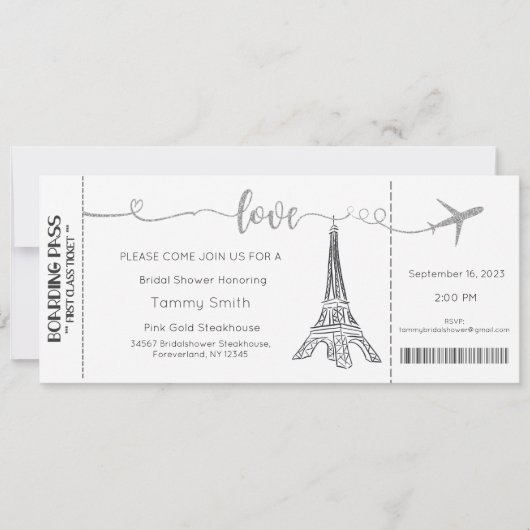 Paris Uitnodiging, Paris Bridal Shower Uitnodiging (Voorkant)