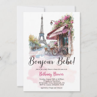 Paris Uitnodiging voor Parijse Baby shower