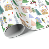 Paris Vakantie Kerst Stad van Licht Cadeaupapier (Rol Hoek)
