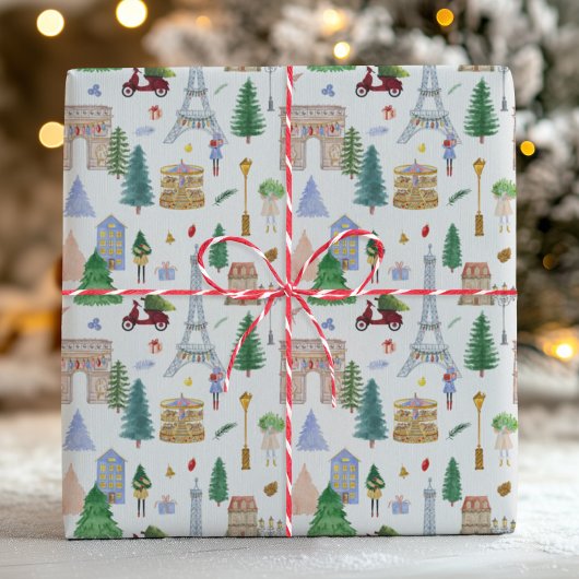 Paris Vakantie Kerst Stad van Licht Cadeaupapier