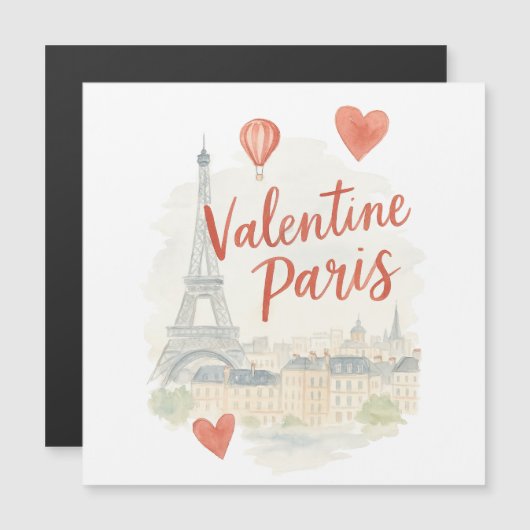 Paris Valentijn Aquarel – Eiffeltoren Liefde (Voorkant / Achterkant)