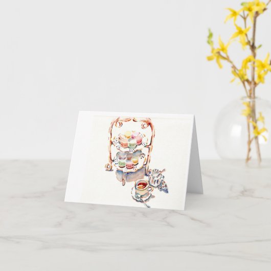 Paris vanmiddag Franse Tea Kaart (Gele Bloem)