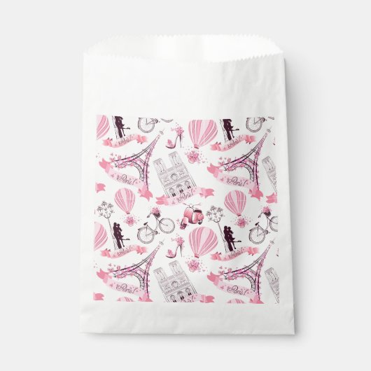 Paris Verjaardag Douche Party Wedding Roze Bedankzakje (Voorkant)