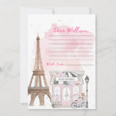 Paris Verjaardag Parisian Cafe Theepartij Verjaard Kaart (Voorkant)