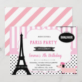 Paris verjaardagsdouche Uitnodiging (Voorkant / Achterkant)