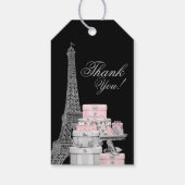 Paris verjaardagsfeest favor cadeaulabel (Achterkant)