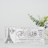 Paris Verjaardagsfeest Ticket Uitnodiging (Staand voorkant)