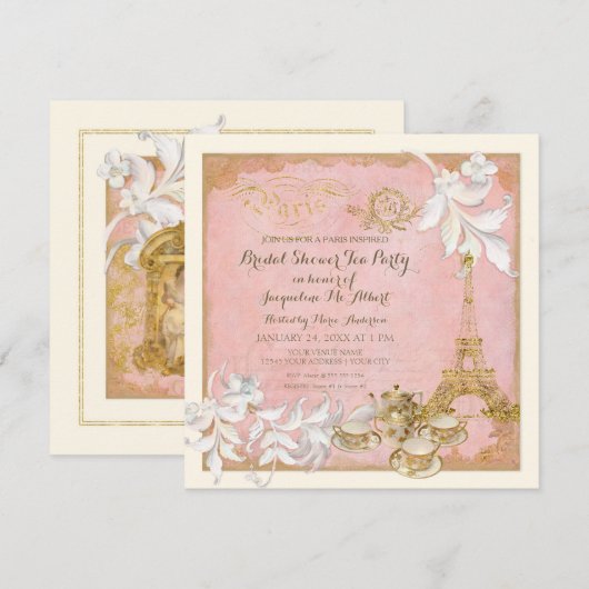 Paris Versailles Palace Tea Party Vrijgezellenfees Kaart (Voorkant / Achterkant)