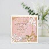 Paris Versailles Palace Tea Party Vrijgezellenfees Kaart (Staand voorkant)