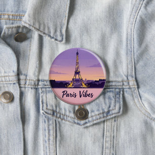 Paris Vibes Reisspeld – Romantische Eiffeltoren Ronde Button 7,6 Cm