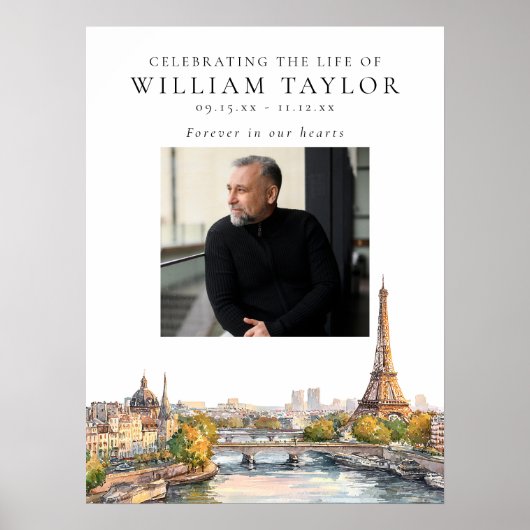Paris Viering Van Het Leven Foto Welkomstbord Poster (Voorkant)
