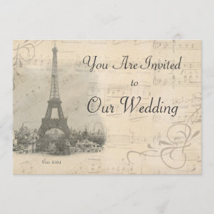 Paris Vintage Muziektrouwkaart Kaart