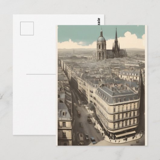 Paris vintage poster briefkaart (Voorkant / Achterkant)