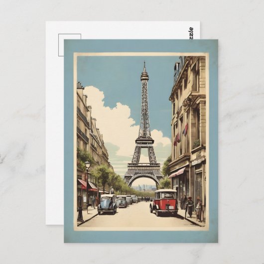 Paris vintage poster briefkaart (Voorkant / Achterkant)