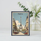 Paris vintage poster briefkaart (Staand voorkant)