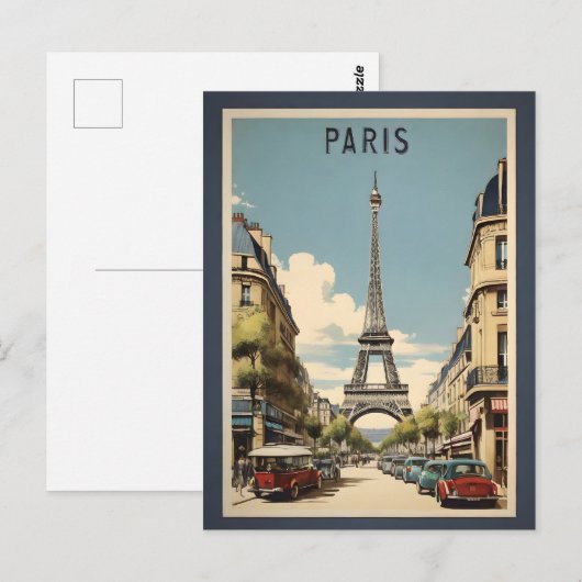 Paris vintage poster briefkaart (Voorkant / Achterkant)