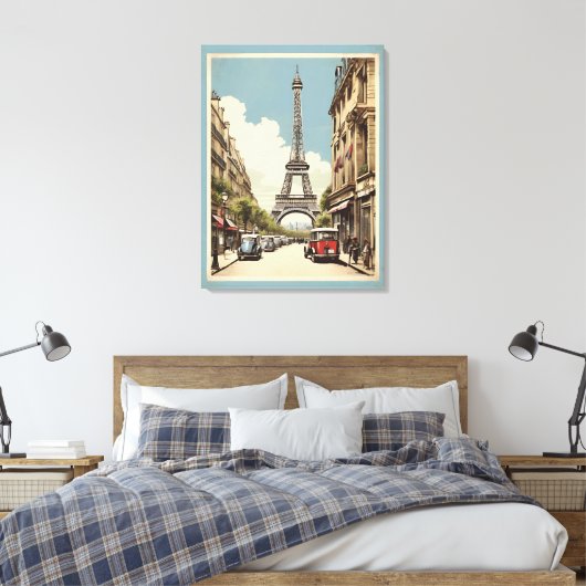 Paris vintage poster canvas afdruk (Insitu (Slaapkamer))