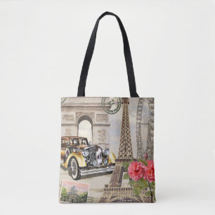 Paris vintage poster. , poster, parijs, oud. tote bag